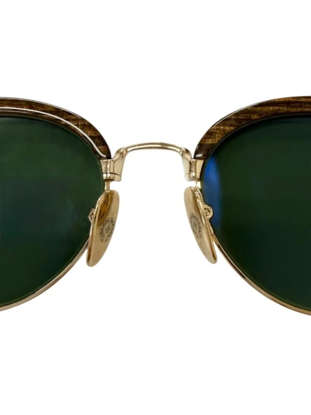 Chrome Hearts Sluntradiction II Wood Half Rim Samtonbro Sunglasses Gold 48
